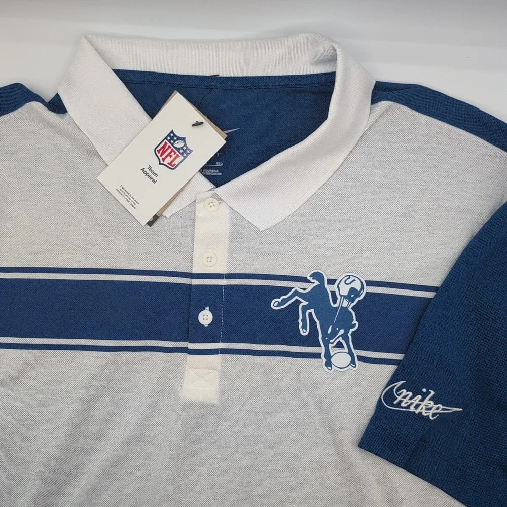 Indianapolis Colts Nike Dri Fit Polo Shirt Mens XXL Throwback Rewind Logo